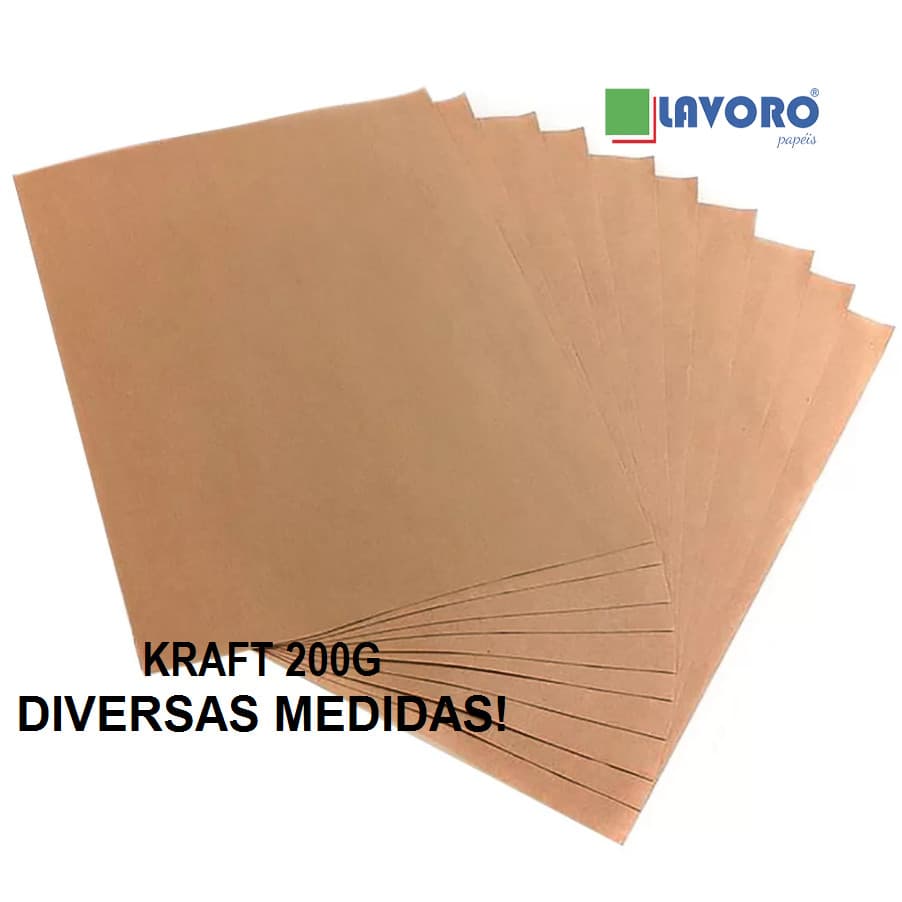 Papel Kraft 200g 50 Folhas Premium Alta Qualidade -