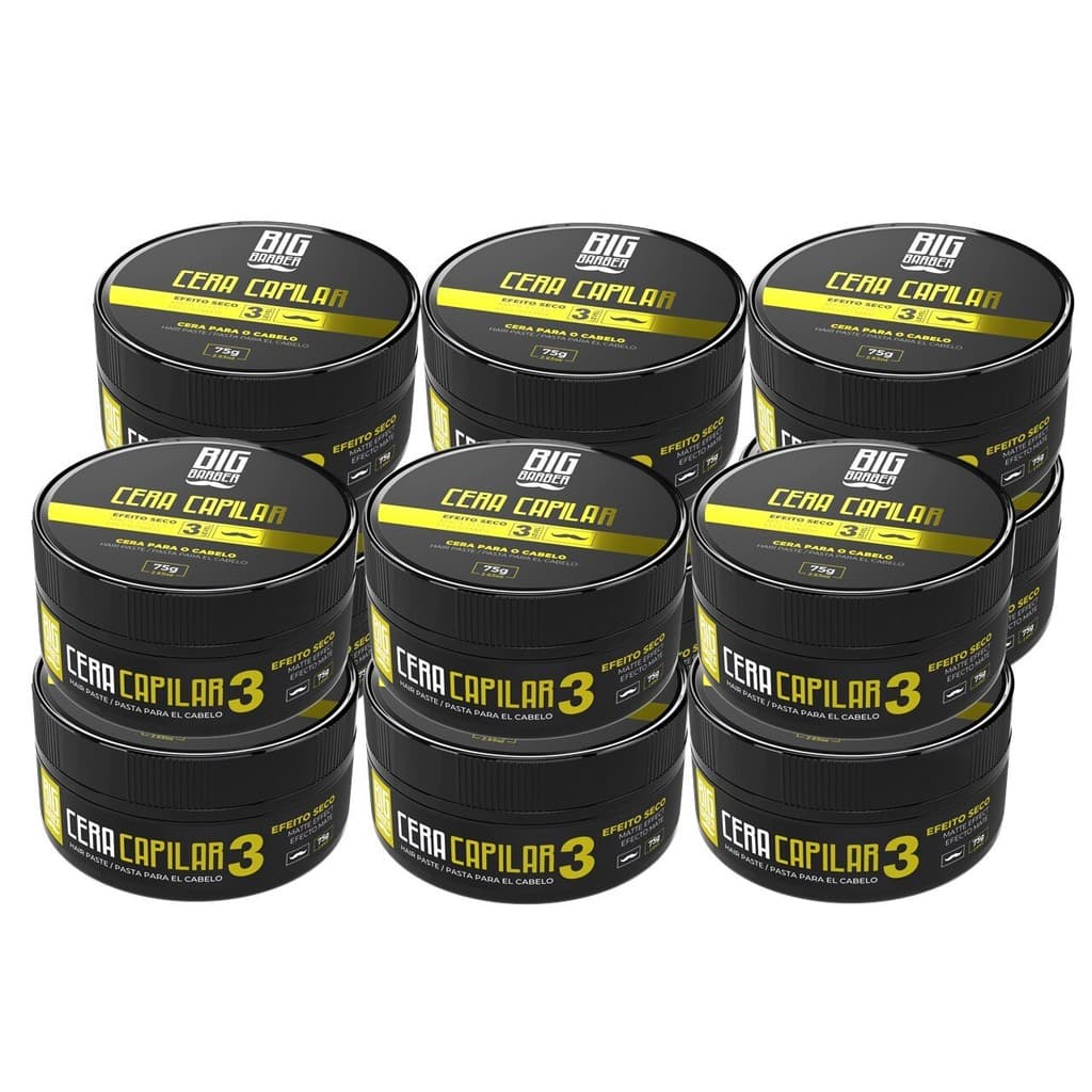 Cera Capilar Matte Seco Big Barber 75g Level 3 Caixa Com 12 Unidades