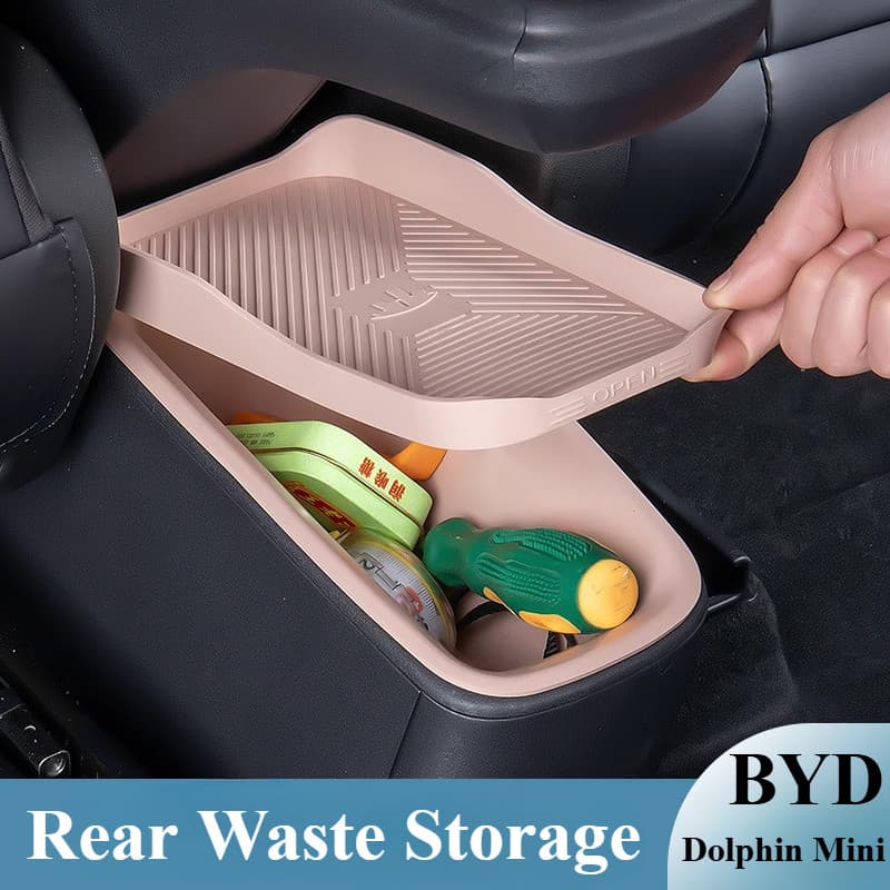 Para BYD Golfinho Mini Gaivota Caixa De Armazenamento Traseiro Lata De Lixo Acessórios De Carro Decoração Interior