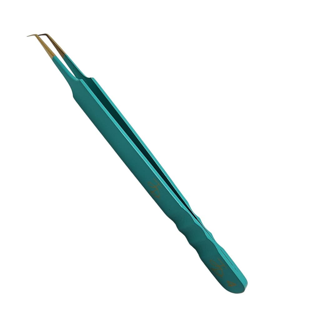 Pinça JD Lashes Ponta Diamantada Alta Precisão Semi Curva JD-04