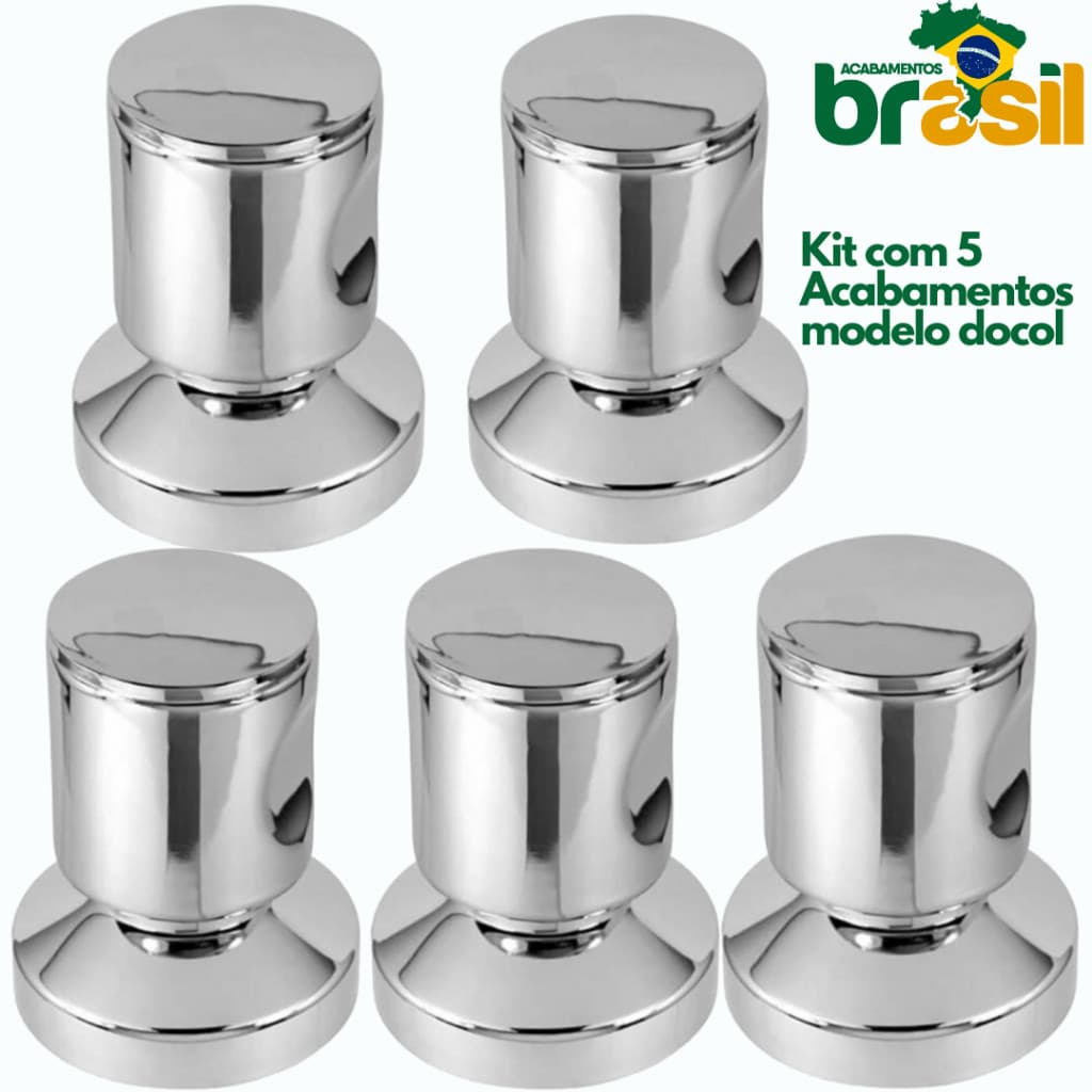 Acabamento Registro metal Pressão/Gaveta C42 padrão Docol 1/2, 3/4 Metal Chuveiro Kit 5 acabamentos