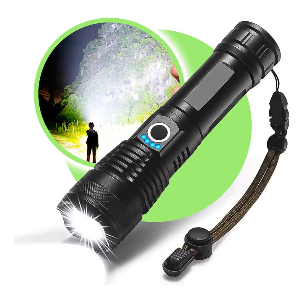 T9 Lanterna Tática Mais Forte Do Mundo Potente Sitio Fazenda Cor Da Lanterna Preto Cor Da Luz Led