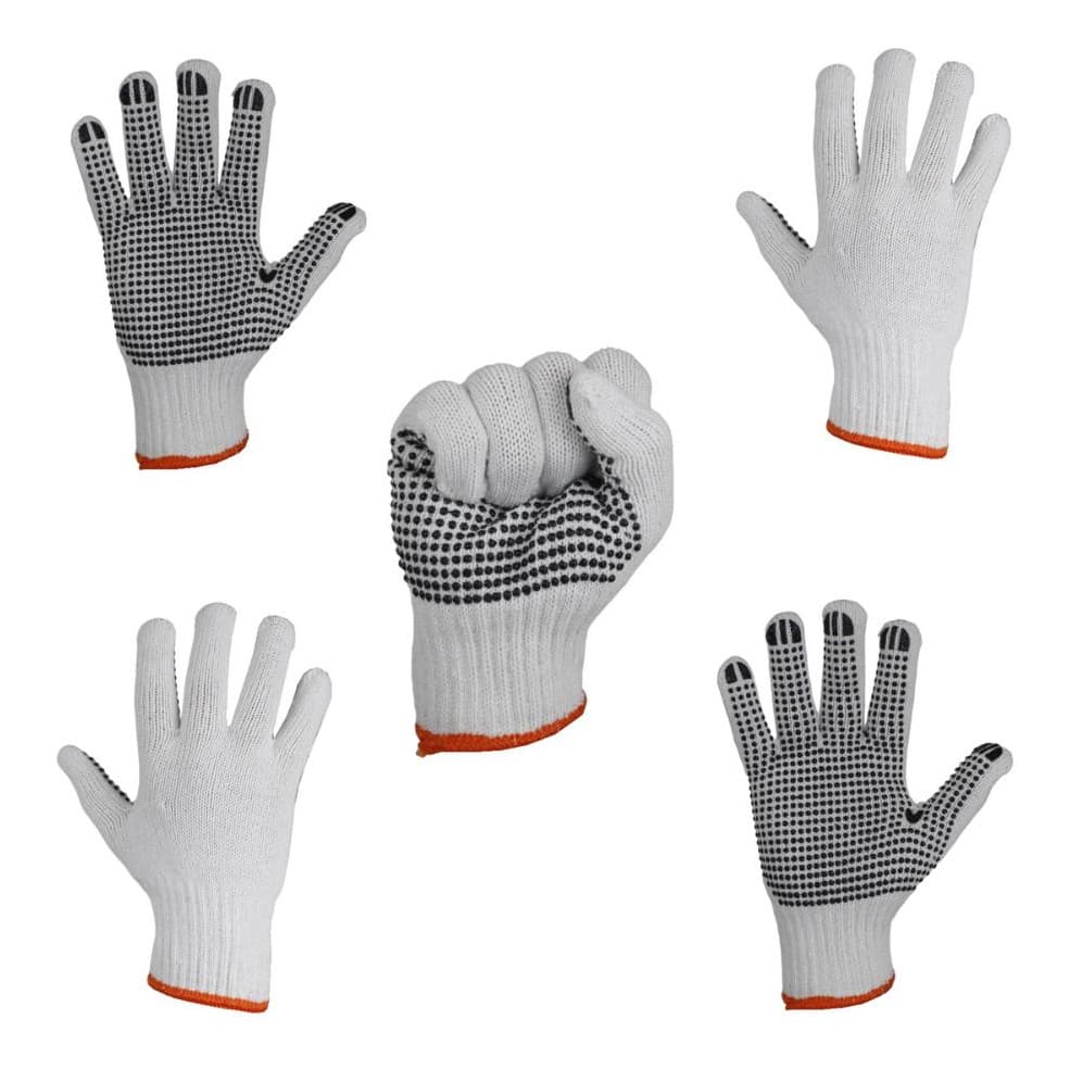 Par Luva De Pedreiro Tricotada Pigmentada Malha Kit 5 Pares