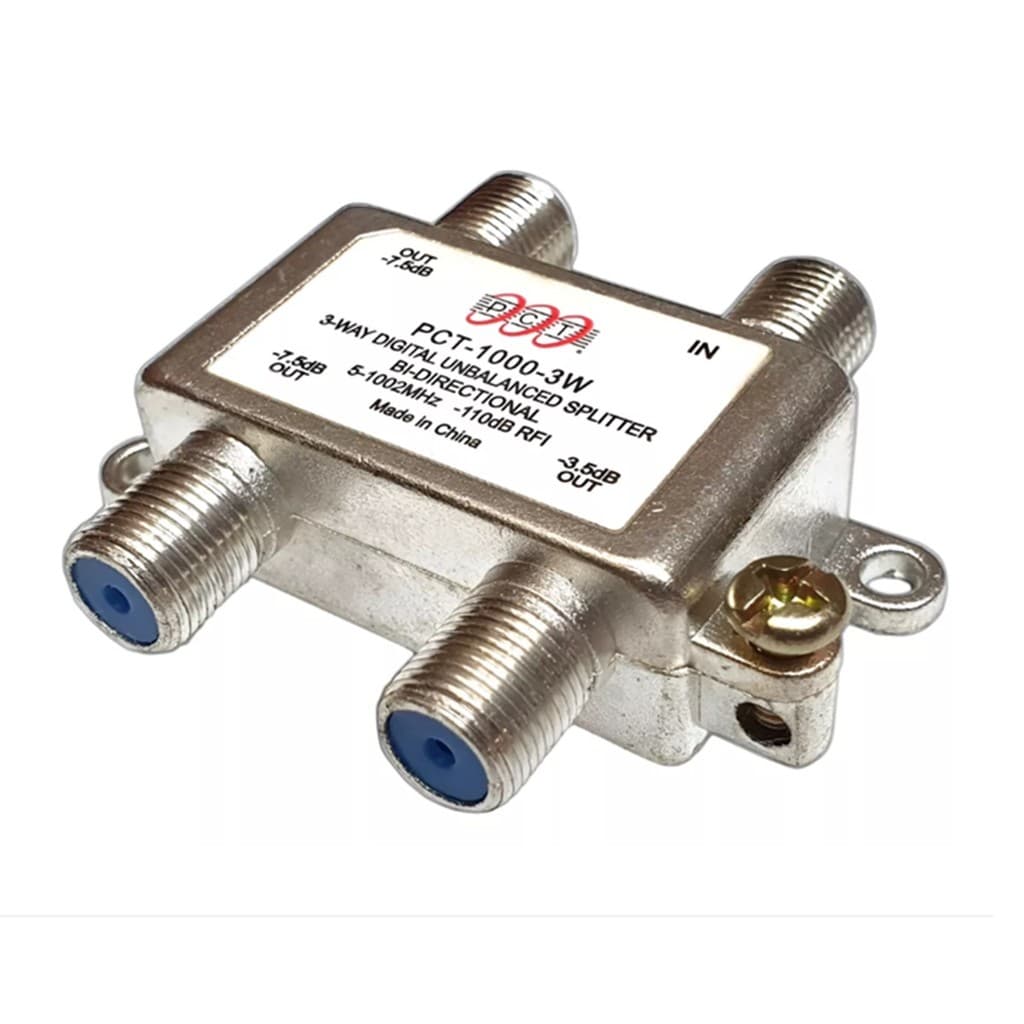 Divisor de Antena 1x3 Blindado 1 Giga 5-1002MHz PCT-1000 3WB