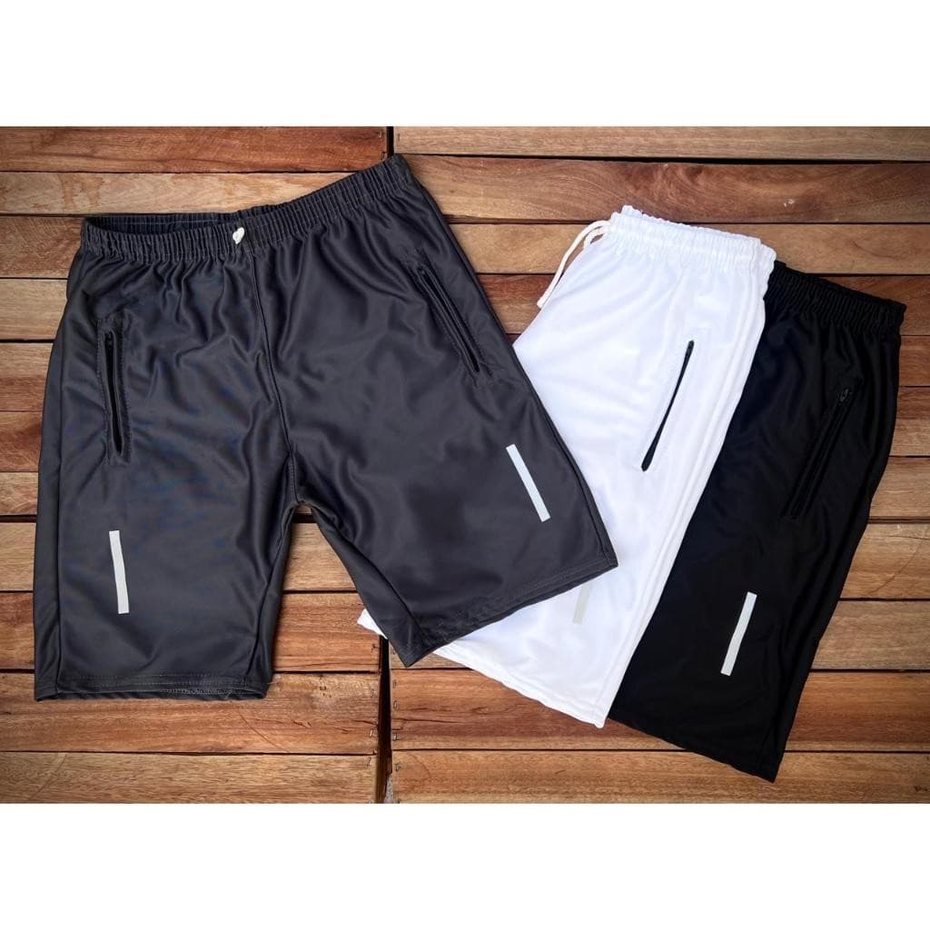 Kit 03 Bermudas Masculinas Básicas - Cinza, Branca e Preta - Pronta Entrega + Envio Imediato