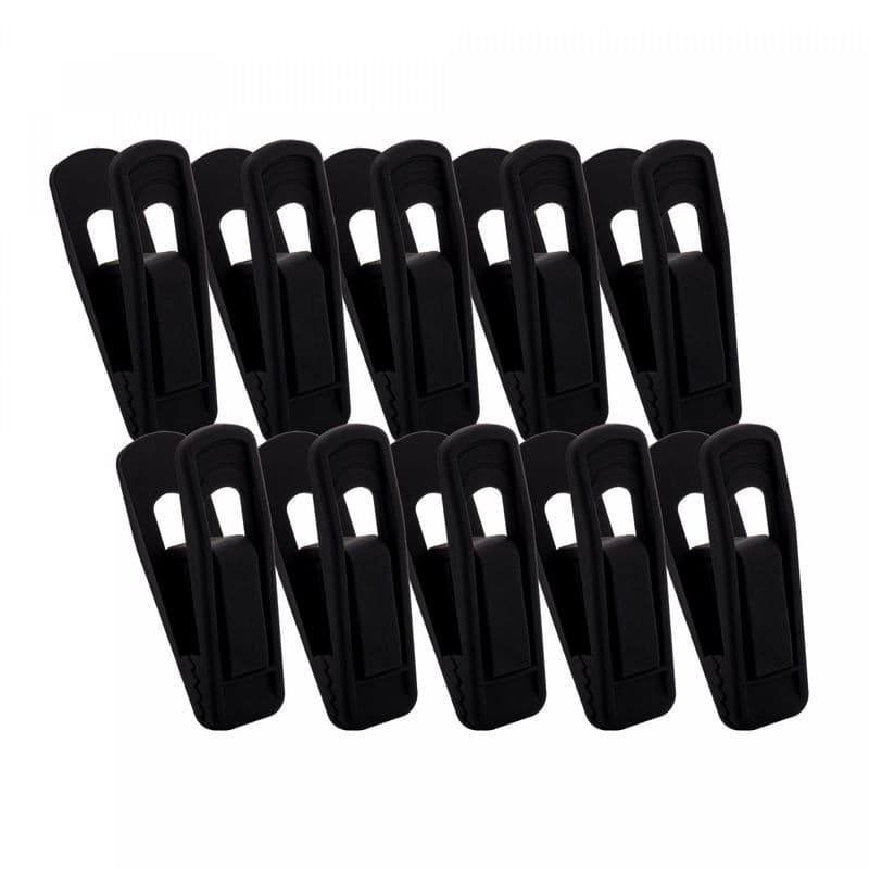 Conjunto com 10 Clipes De Plástico Emborrachado Para Cabides Cor Preto Lyor