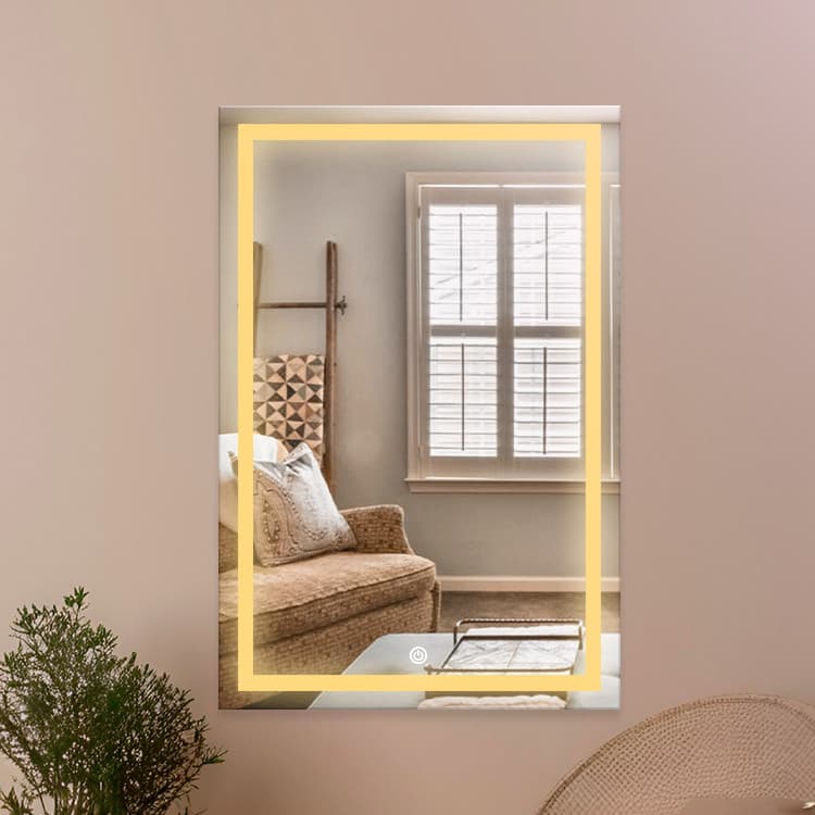 Espelho com Led e Touch Jateado Sensor de Toque 90x70Cm Grande Fácil Instalação Promoção