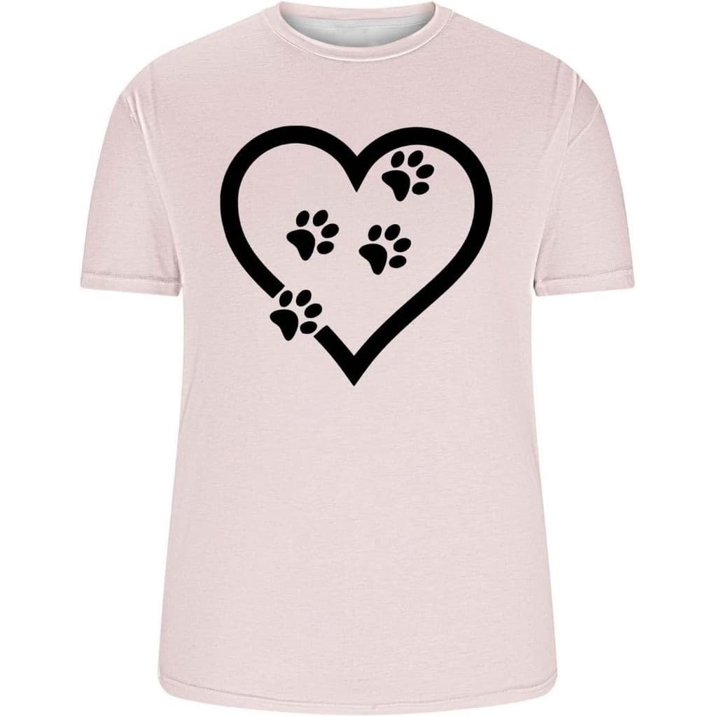 Camiseta Camisa Coração Cachorro Em Algodão Penteado Unissex