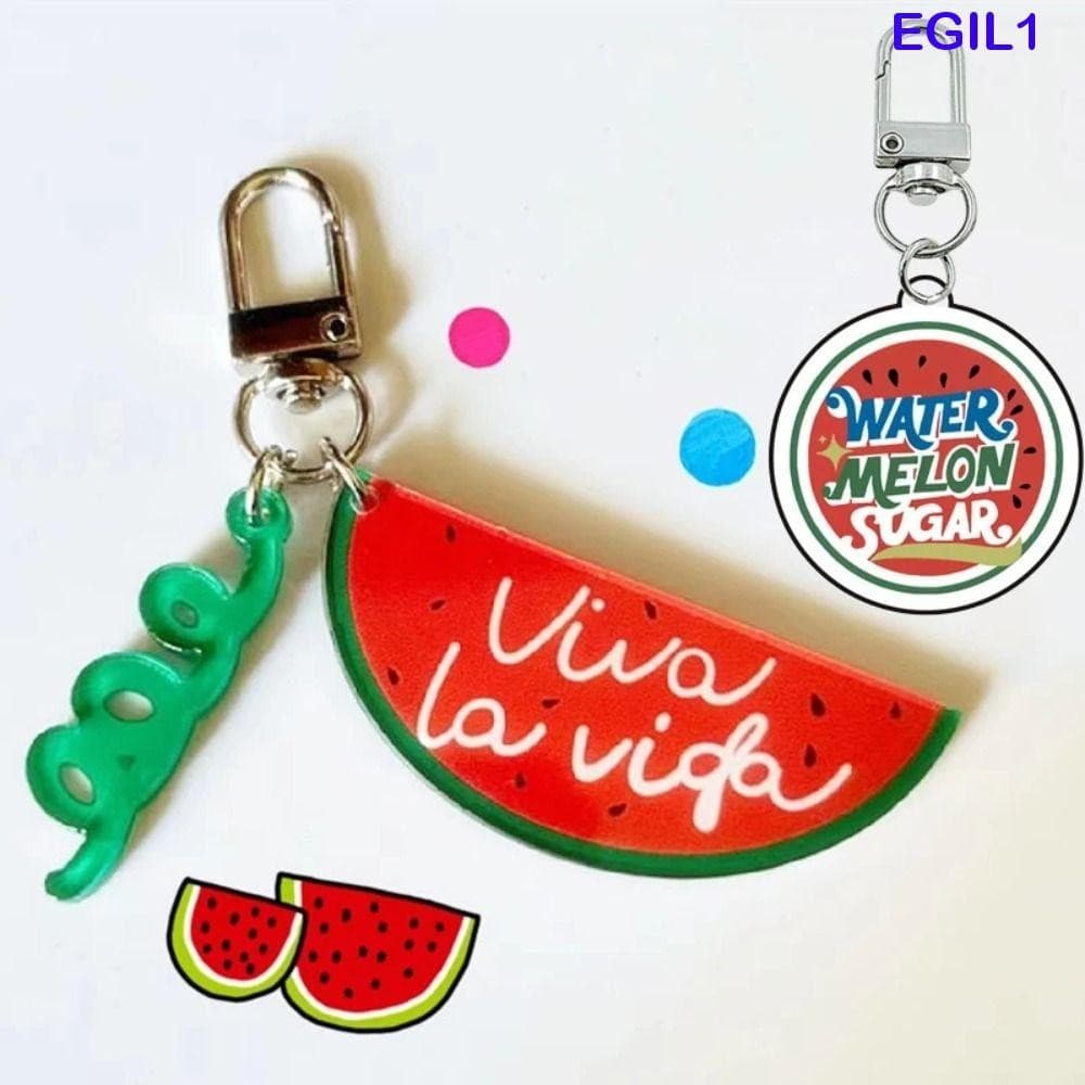 EGIL1 Chaveiro De Melancia Brilhante , Pingente Acrílica De Simulação , Frutas De Verão Viva La Vida