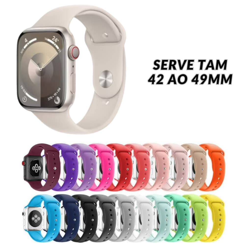 OFERTA Pulseira Para Smartwatch Silicone Serve Tamanho 42 ao 49mm
