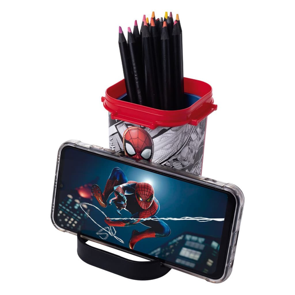 Organizador Porta Lápis e Caneta Homem Aranha com Suporte para Celular Plasutil