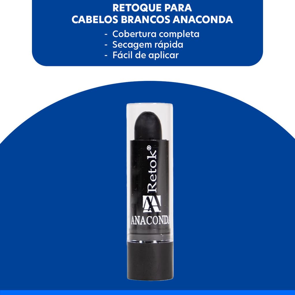 Batom Retoque para Cabelos Retok Stick 3g Anaconda