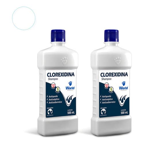 KIT 2 SHAMPOO CLOREXIDINA ANTI SEBORREIA PARA CÃES E GATOS