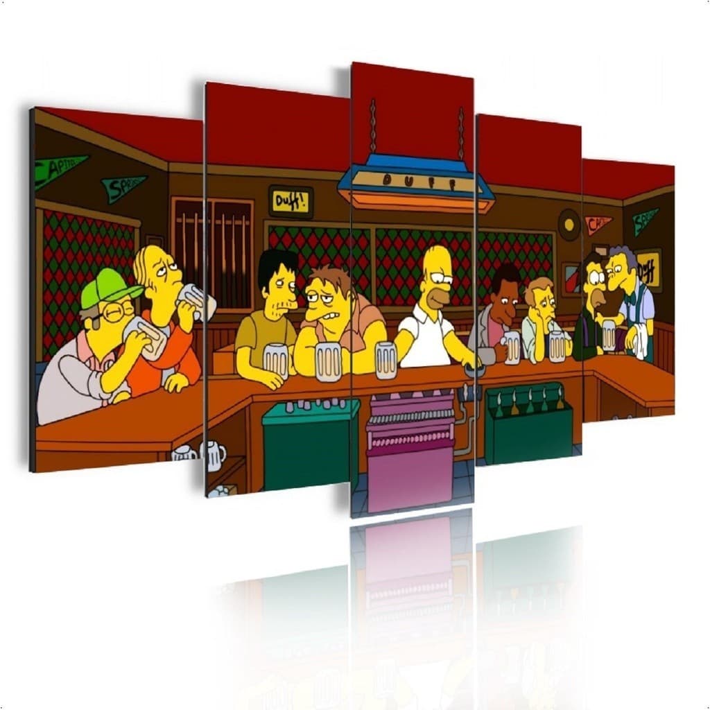 Kit Quadro Decorativo Sala Grande E Quarto Os Simpsons Bar