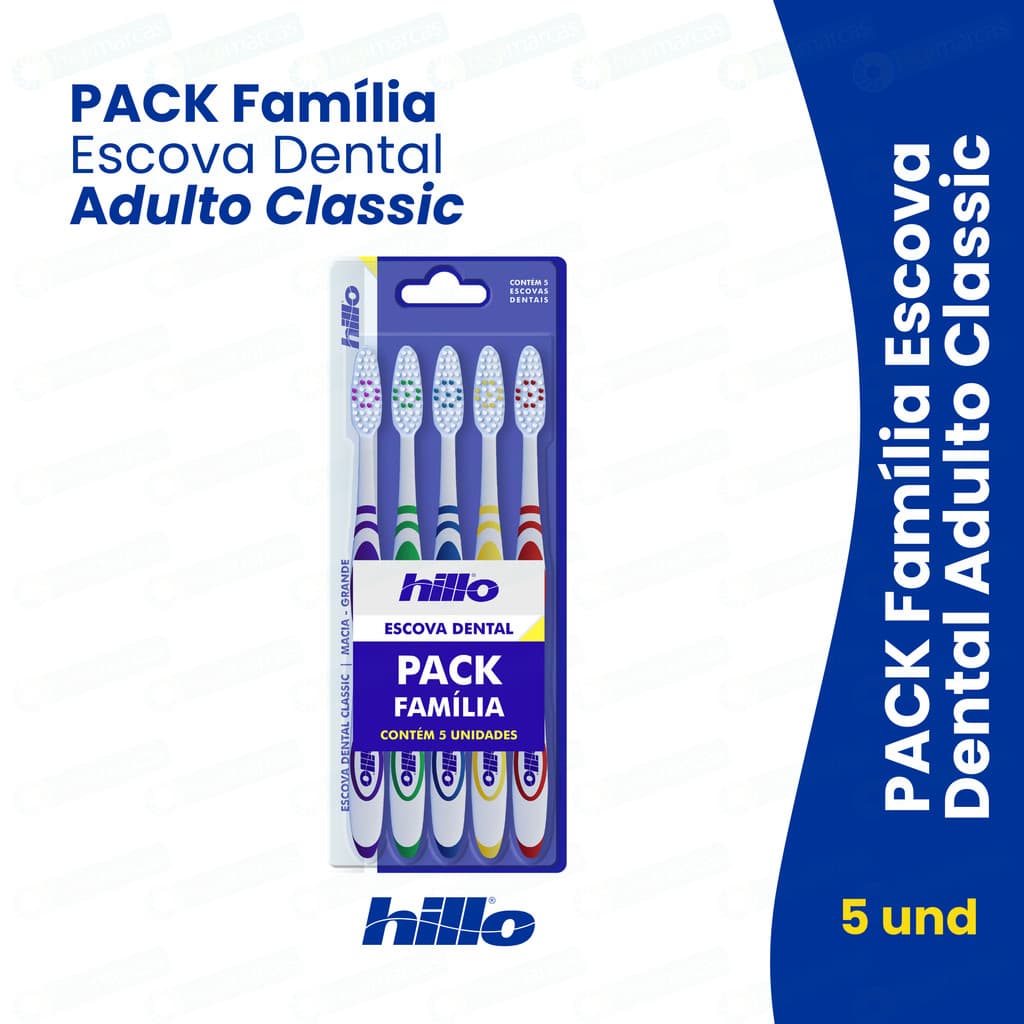 Kit 5 Escova de Dente Macia Hillo