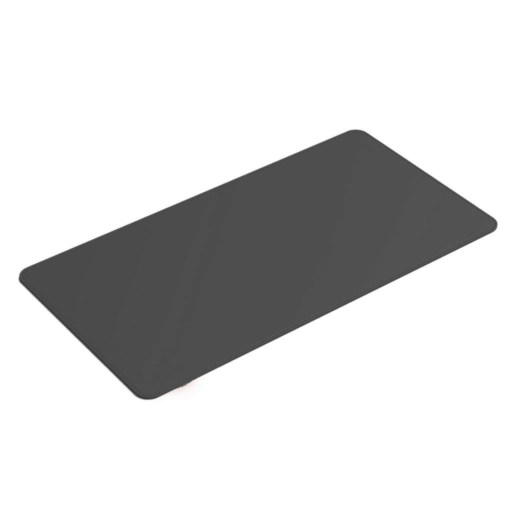 Mouse Pad Grande Couro Cinza Feltro Costurado Básico