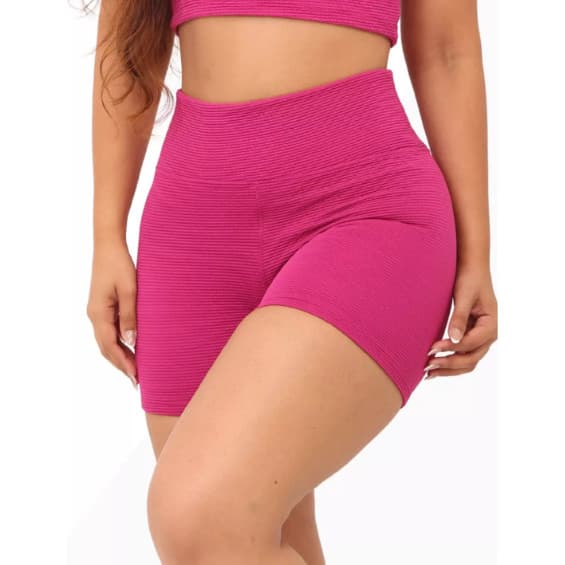 Short Canelado Feminino Roupa Academia Fitness