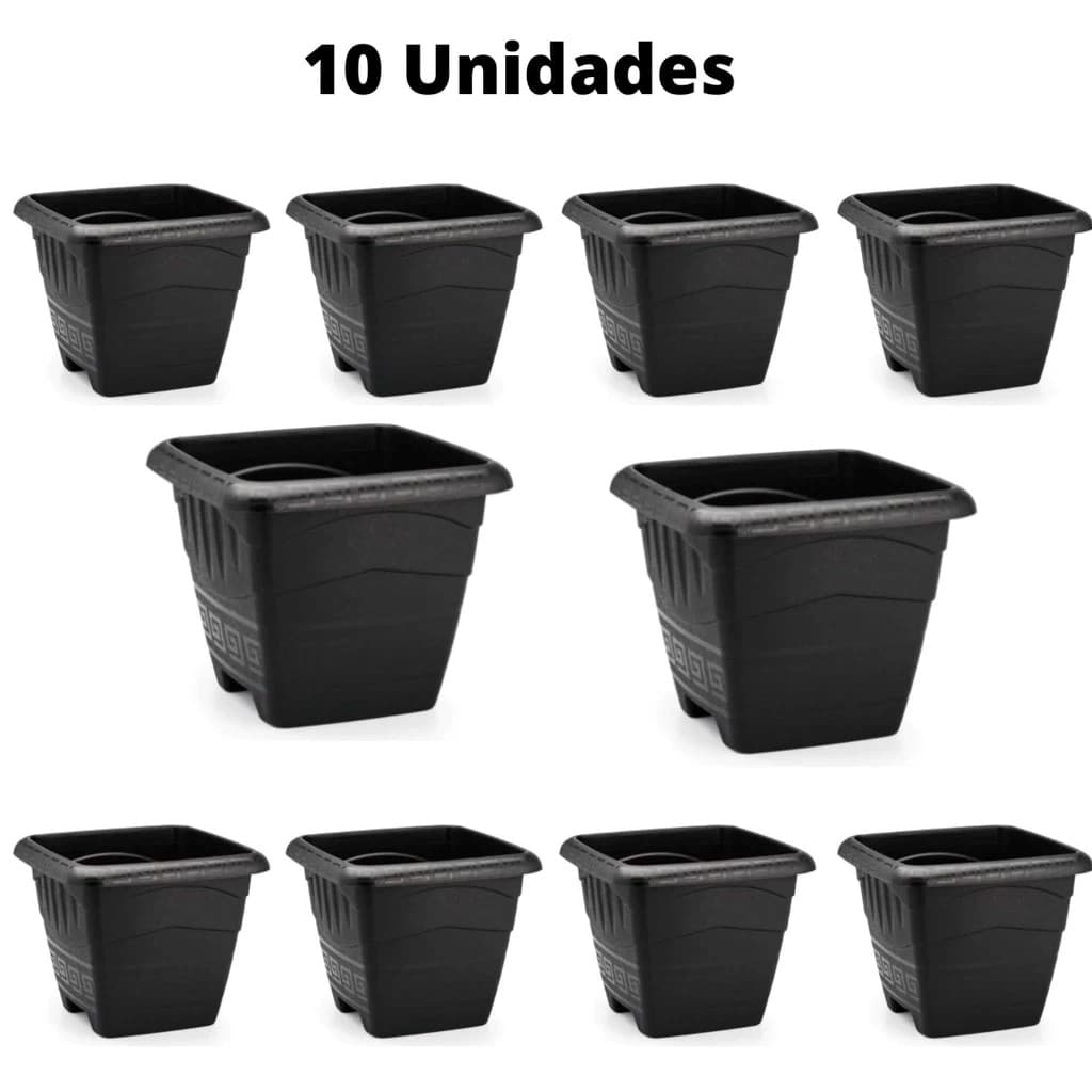 Kit de Vasos Quadrado Para Planta 2 Litros