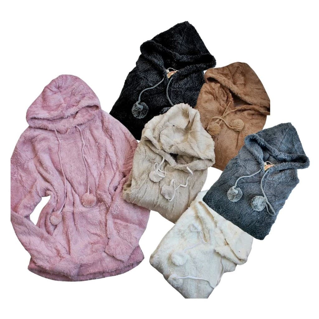 Blusa Pelinho Pelucia Teddy Frio Inverno Canguru 2574