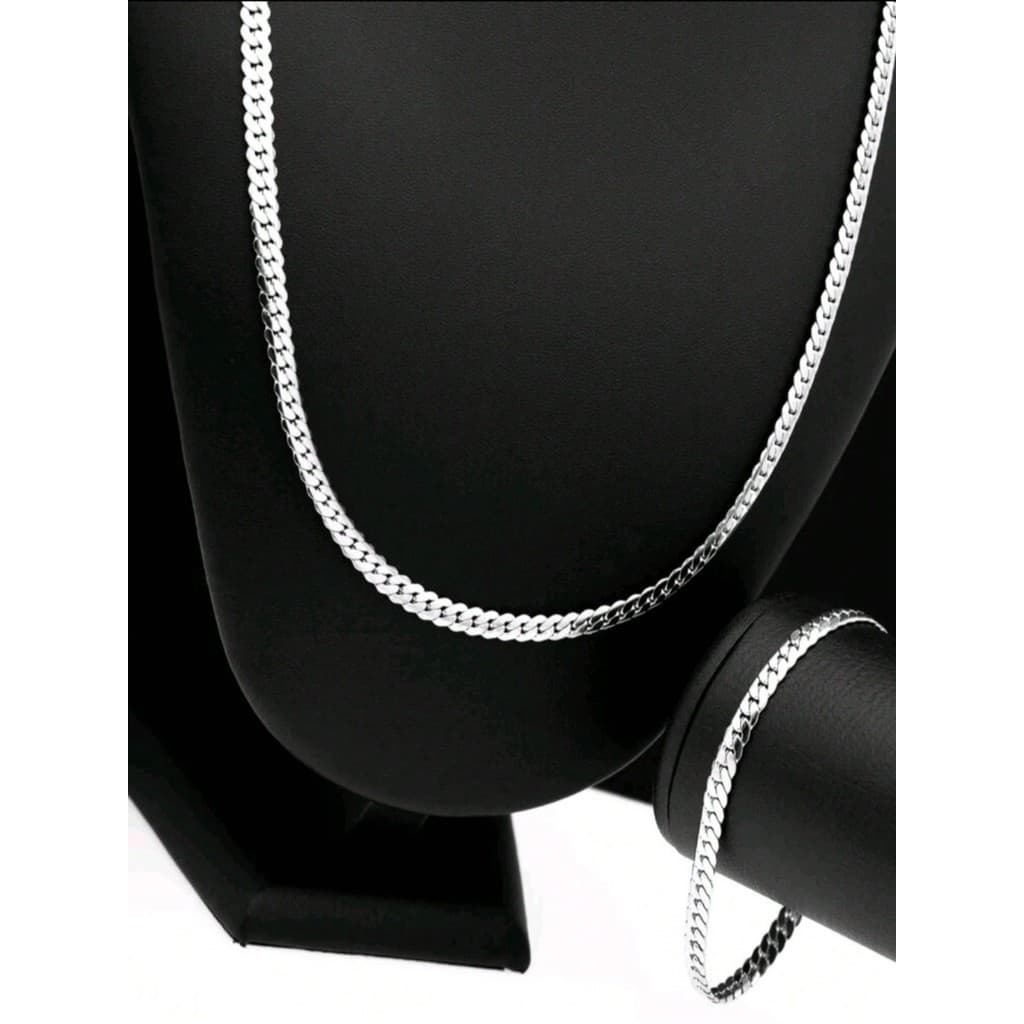 CORDAO Colar Masculino +PULSEIRA Tipo Cobra Aço Inox Legítimo