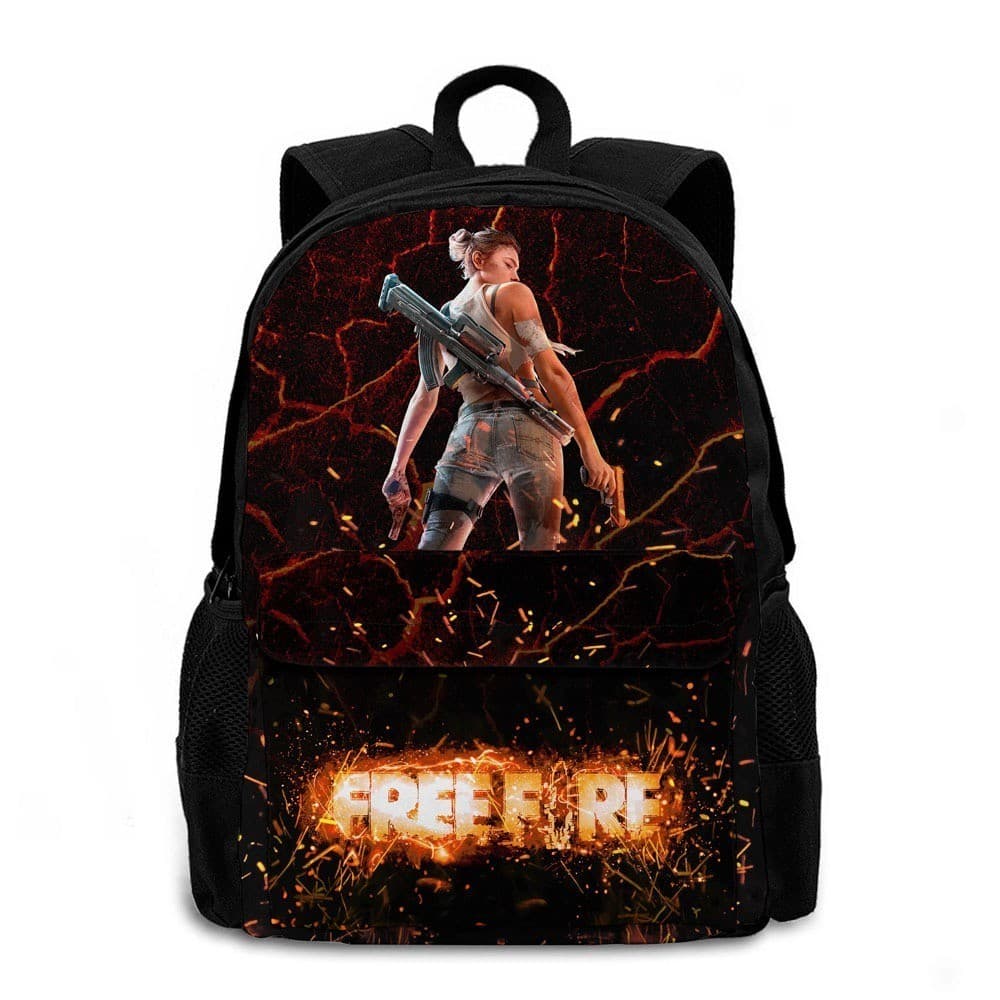 Mochila Bolsa Escolar Free Fire Booyah Reforçada Ajustável Resistente Para Crianças Unissex