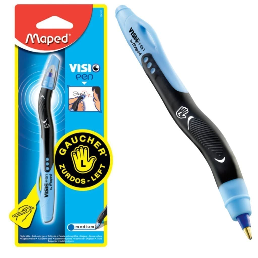 Caneta para Canhotos Azul Ponta Média 1.0mm Esferográfica Vision Pen Maped