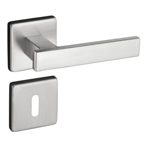 Fechadura de Porta de Quarto Interna Pado Concept 408 Quadrada Máquina 40mm Inox Escovado 2 Chaves