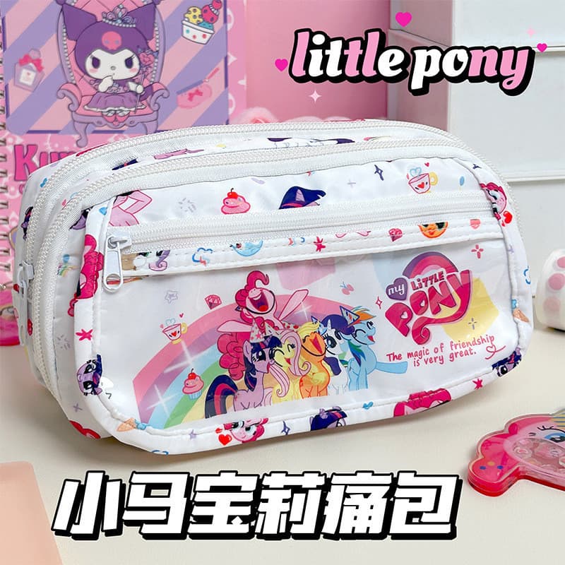 Estojo De Lápis Pequeno Pony De Grande Capacidade Papelaria Saco Lovely Cosmética Suprimentos Para Estudantes Material De Escritório Prêmios De Presentes