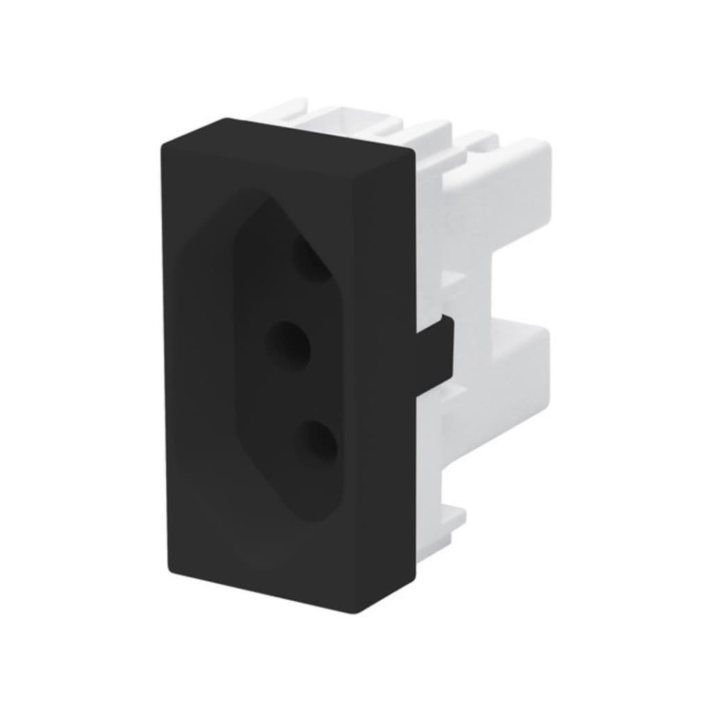 Modulo Tomada Habitat Black Fame 10A Preto