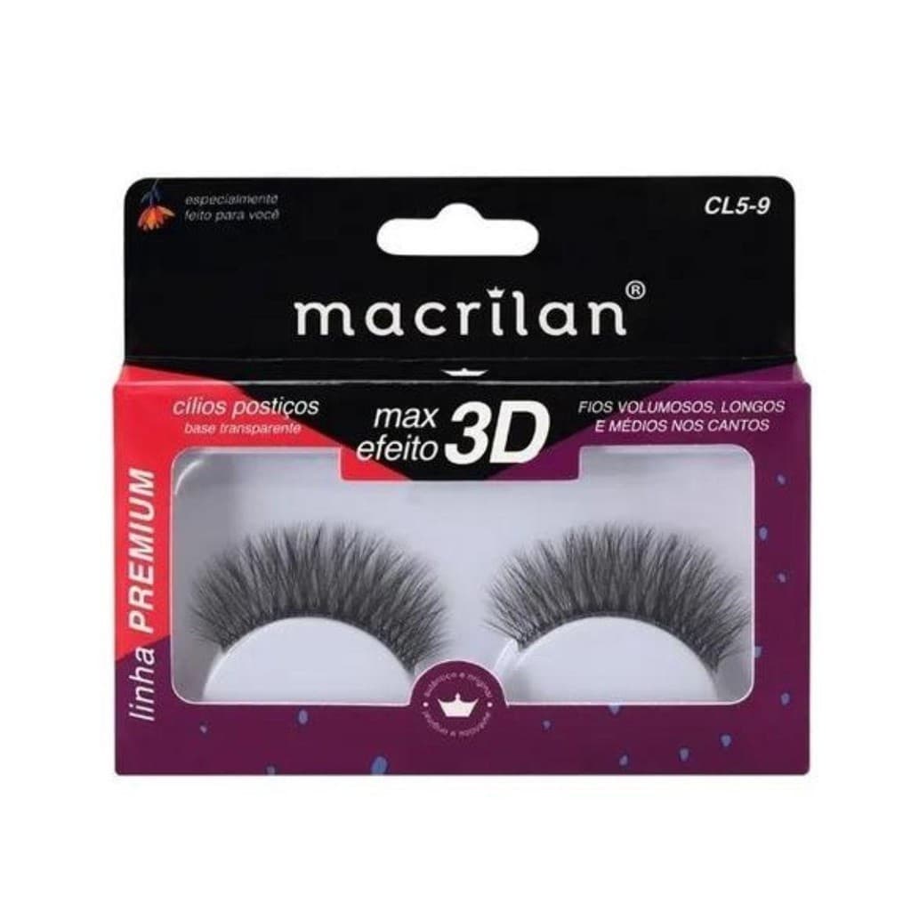 CÍLIOS POSTIÇOS MACRILAN MAX EFEITO 3D LINHA PREMIUM CL5-9