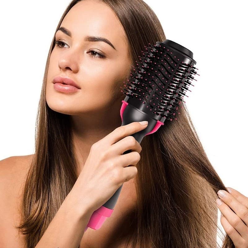 Escova Secadora Alisador Elétrica Quente Cabelo Com 3 Em1 Hair Styler
