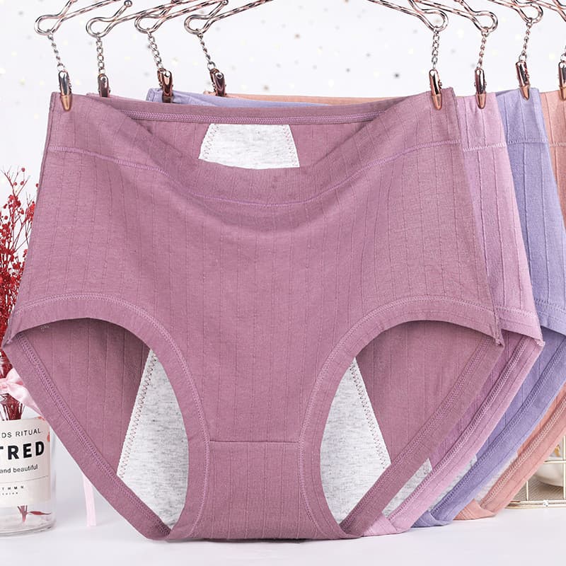 XL-6XL Cuecas Menstruais Plus Size Calcinha De Algodão Para Menstruação Cintura Alta À Prova De Vazamento Calças De Perí