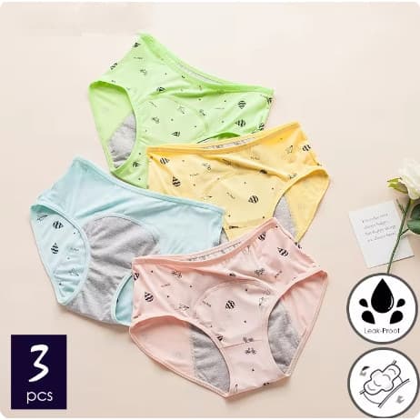 Meninas Crianças Calcinha À Prova De Vazamento Para Adolescente Roupa Interior Menstrual Macio Modal Briefs Bonito Linge