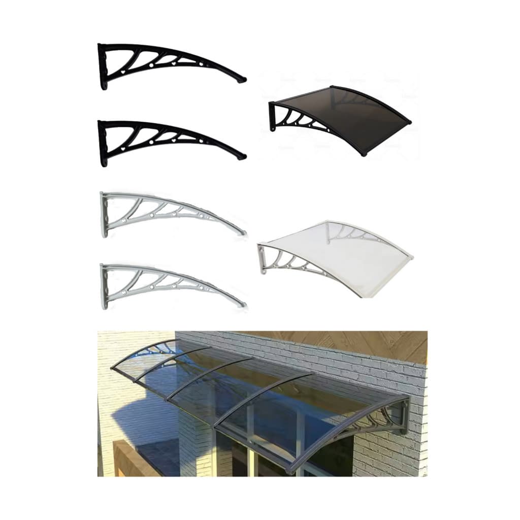 Kit Com 2 Suporte Para Toldo Policarbonato Universal Mão Francesa Abs 60cm