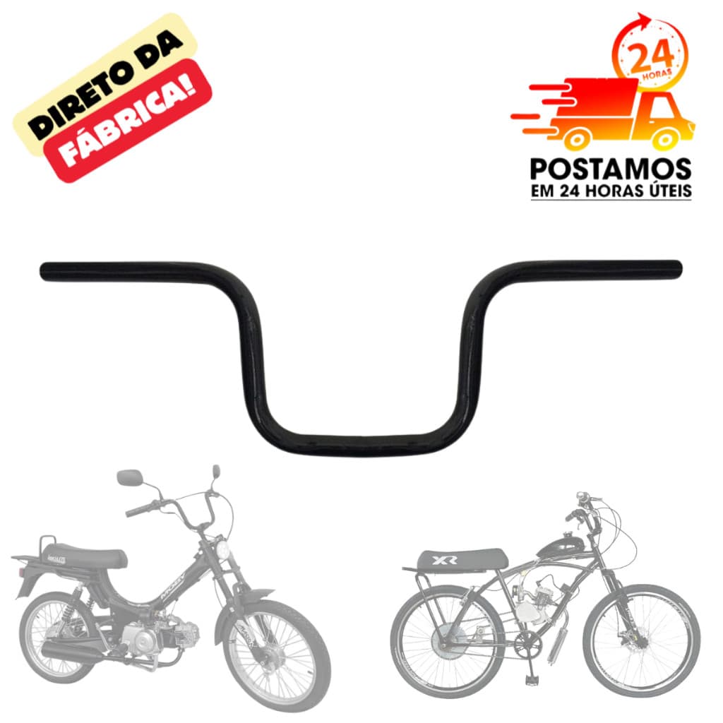 Guidão Original Preto Para Mobilete Monark Bikelete Caloi