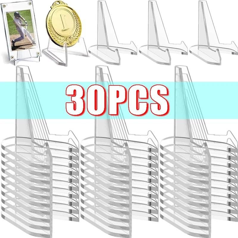 10/30pcs Suporte Para Expositor De Moedas Em Acrílico Transparente Pequeno Easel Rack Card Desafio Comemorativo Cápsulas