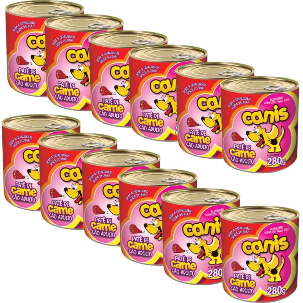Ração Sache Para Cachorro Canis Adulto Carne 280gr Kit 12un