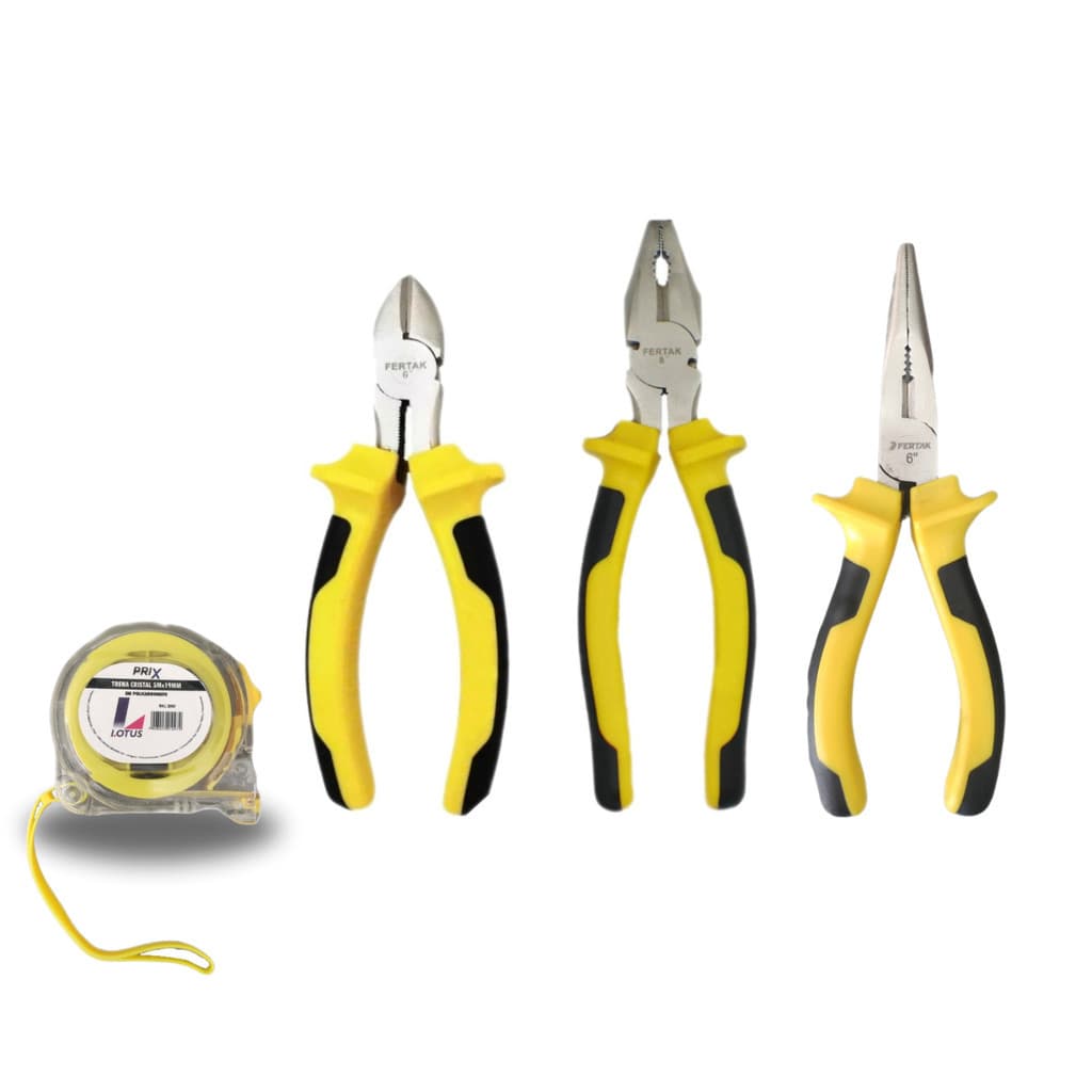 Kit 3 Alicates Universal Corte Alicate Bico Trena Cristal 5m