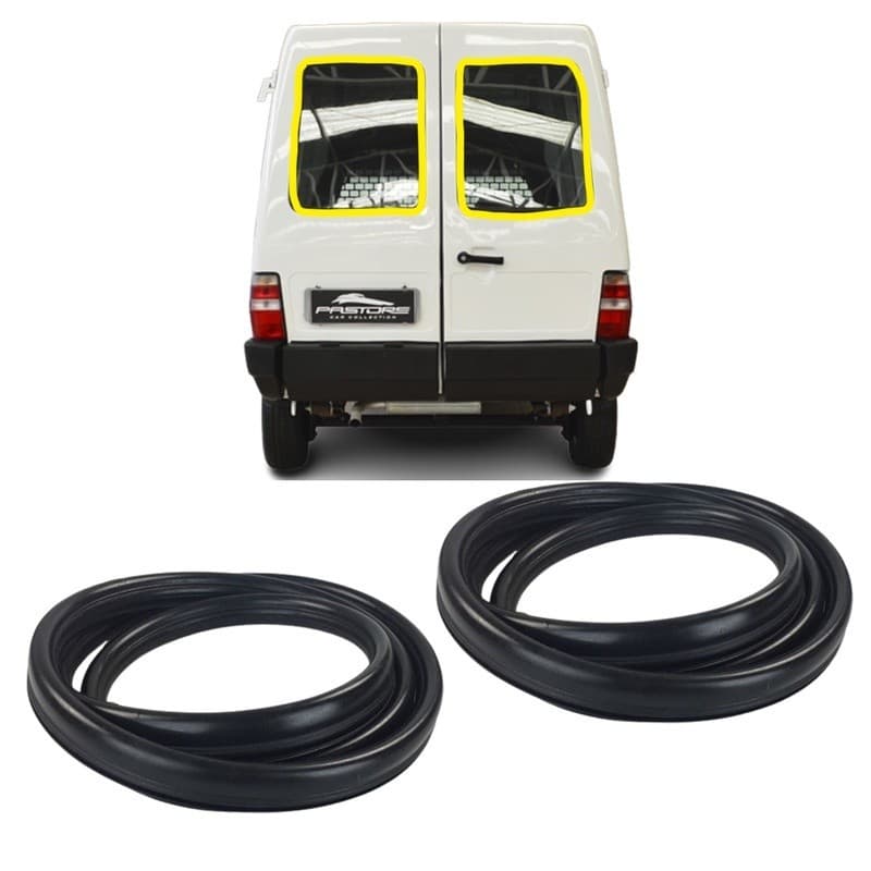KIT 2 Borrachas Vidro Vigia Traseiro Fiorino BAU 2001 2002