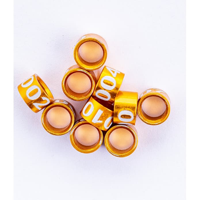 Anilhas Fechadas de Alumínio 7.5mm Numeradas - Pact c/ 20und