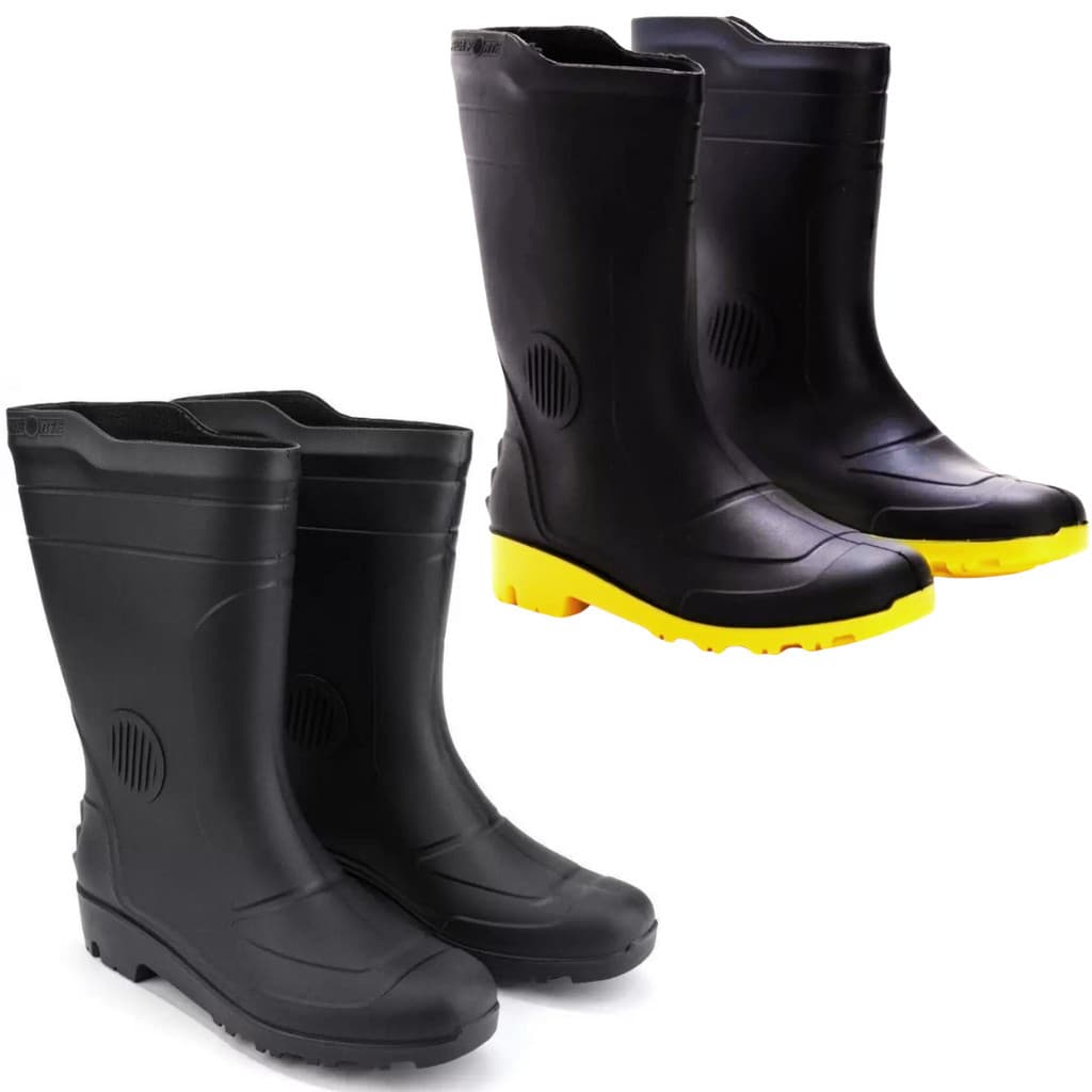 Bota Galocha Nº 34 - 46 | Solado Antiderrapante Anti Chuva PVC Impermeável 7 Léguas Botina Preta
