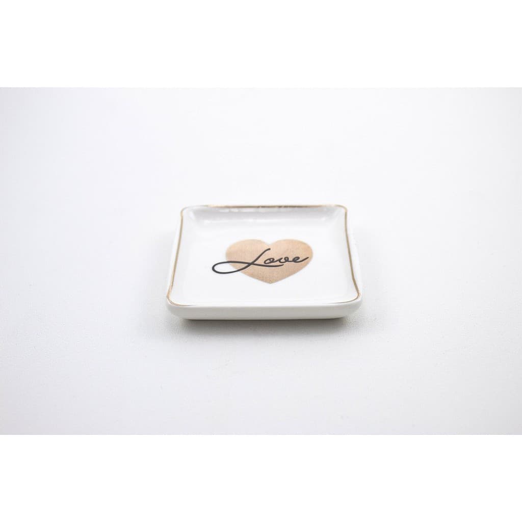 Mini Travessa Branca Love Porcelana 7 cm
