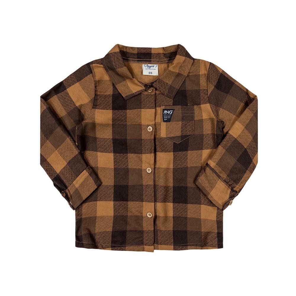 Camisa Menino Xadrez Etiqueta - Angerô