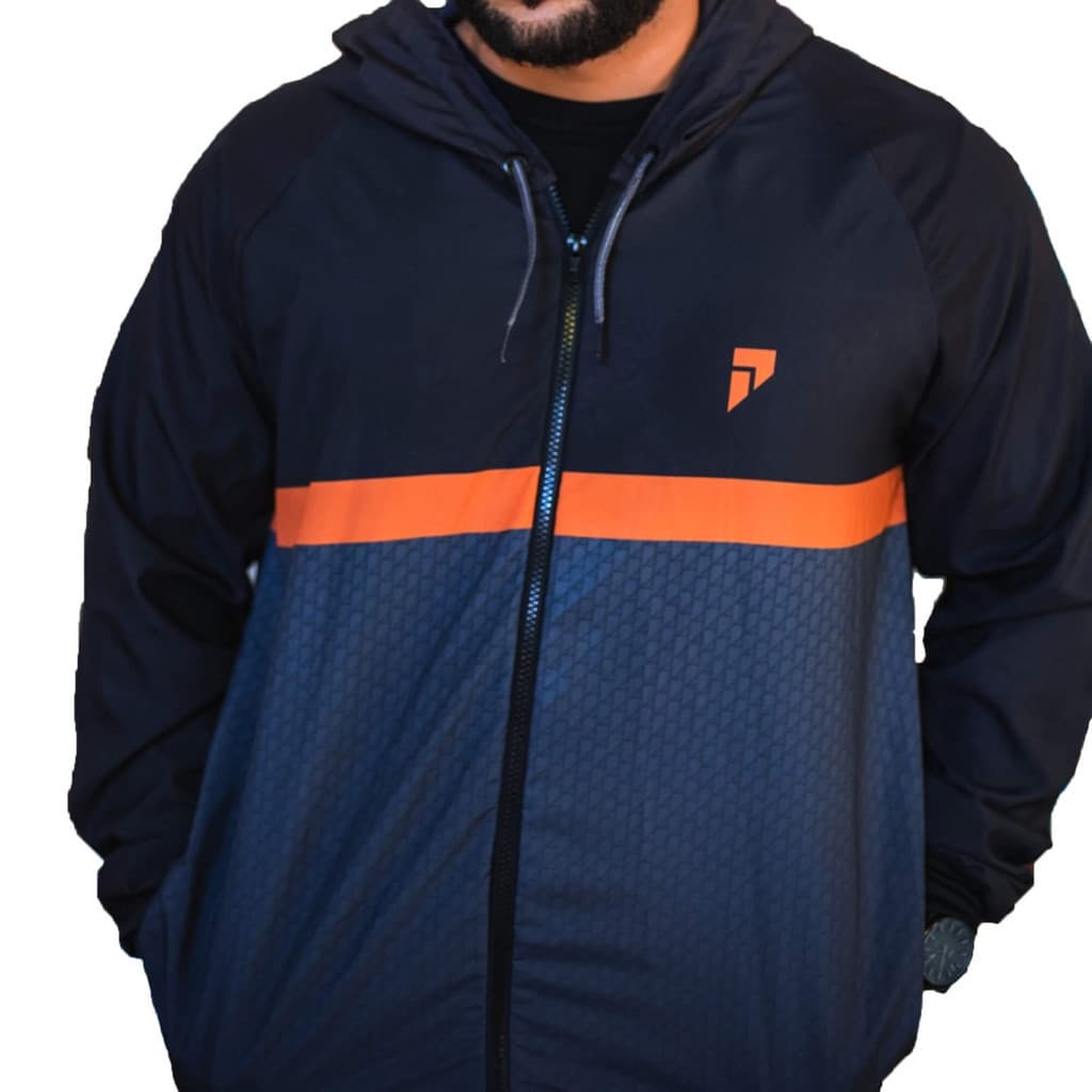 Corta Vento Casual Laranja Tamanho G Esportiva Cordão Refletivo Pioneira - 9502-G