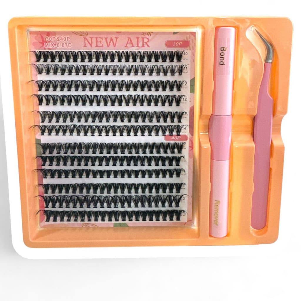 Kit Completo de Cilios Auto Aplicação 30p e 40p Tufo 0.07D