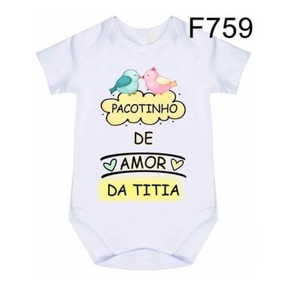 Body Bebê Frases Pacotinho De Amor Da Titia F759