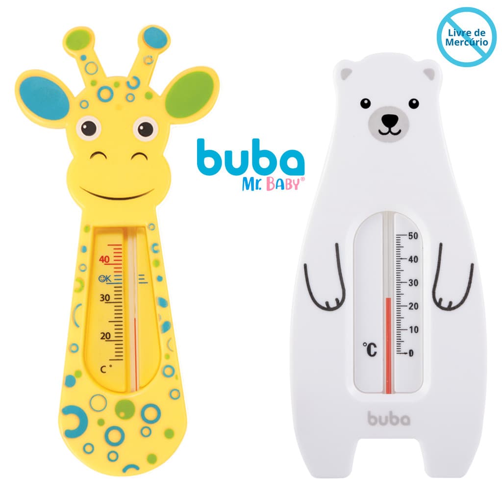 Termômetro de Banho Banheira para Bebê Temperatura Água Girafa Urso Buba