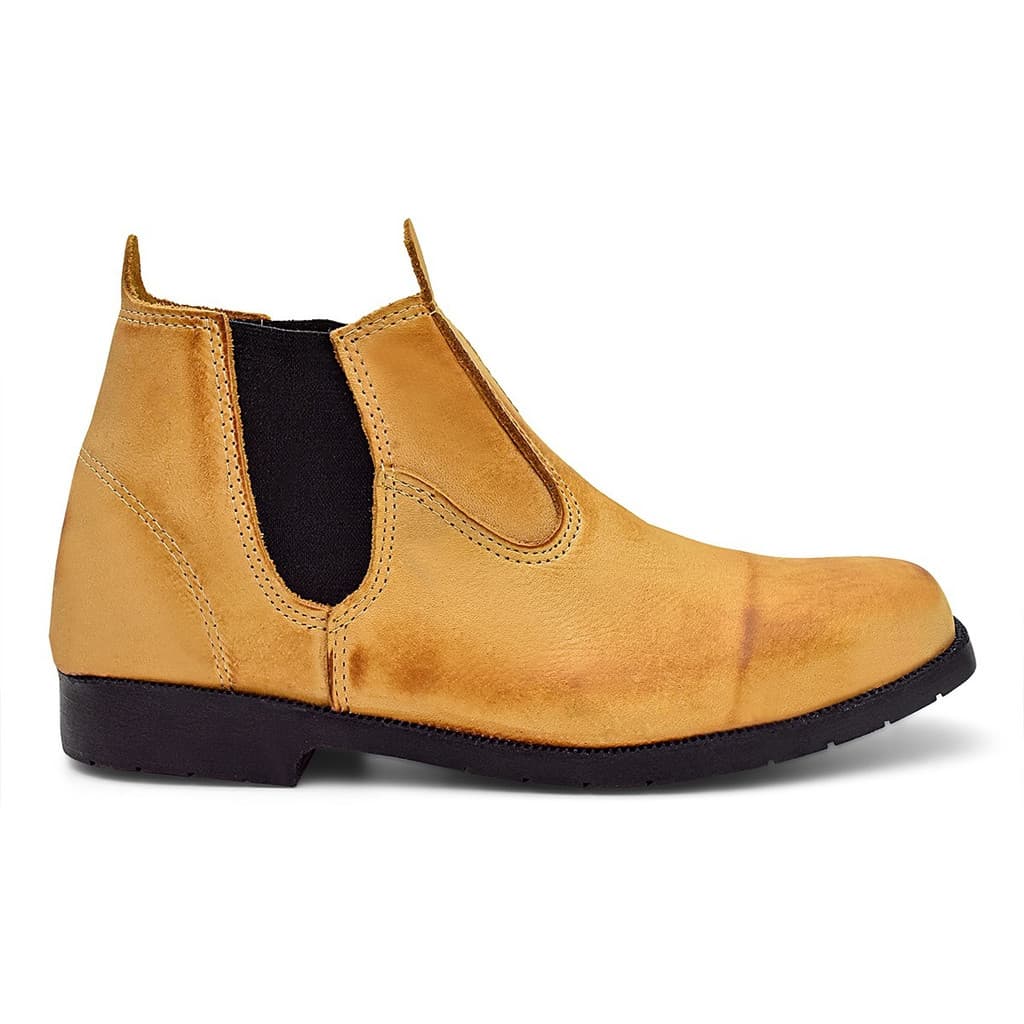 Botina masculina Para Trabalho Sola De Pneu Couro Legitimo passeio super confortavel