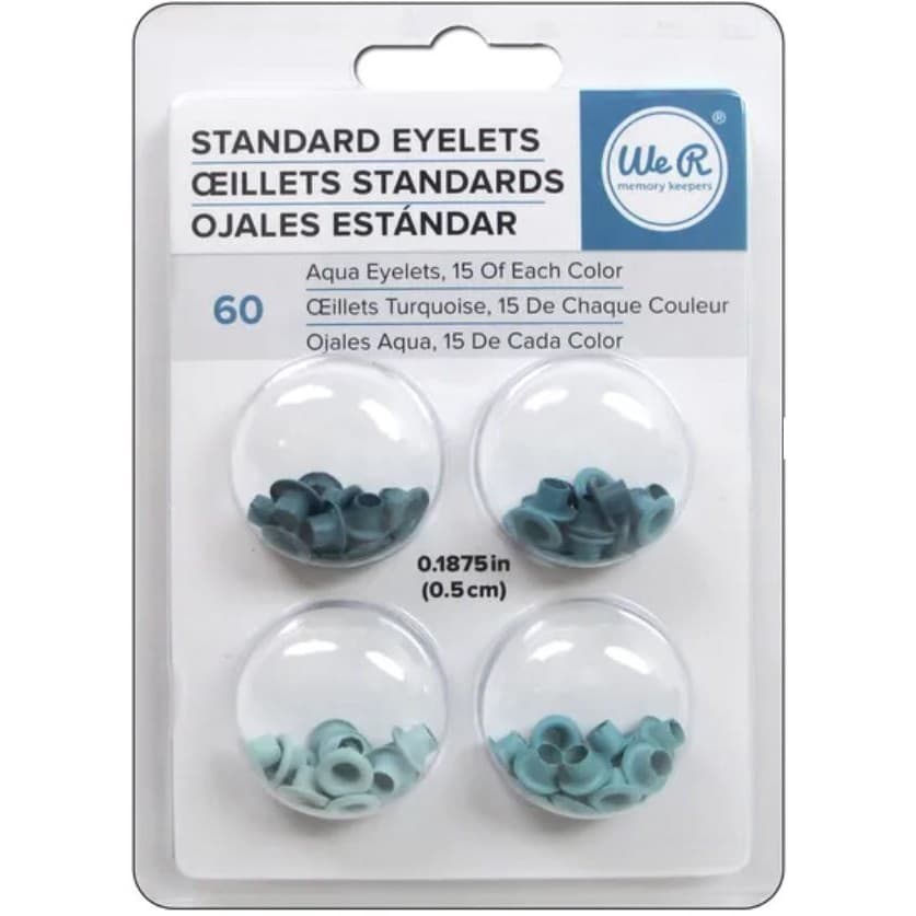 Ilhós Azul Claro - Aqua Eyelet & Washer WE R c/ 60pc