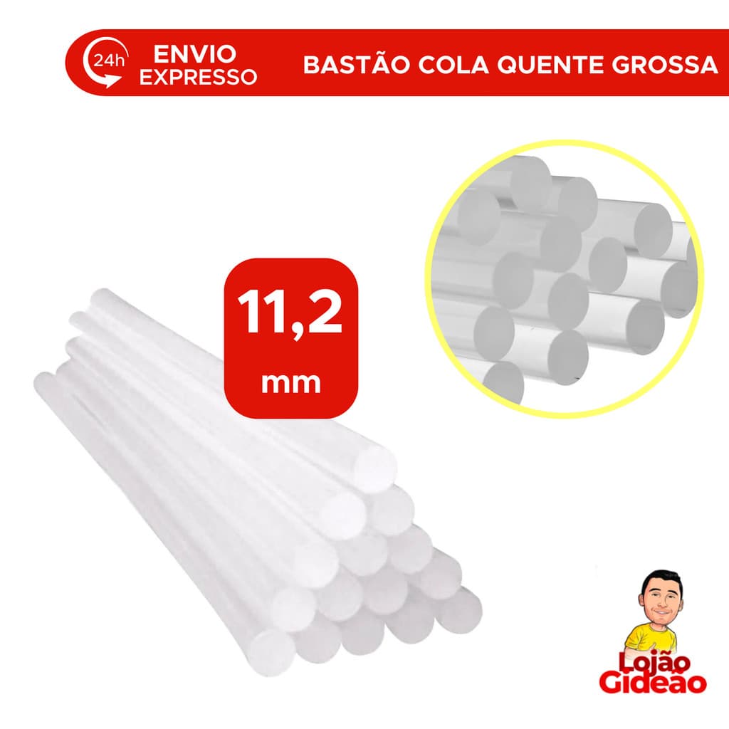 Bastão Cola Quente Refil Profissional Transparente Grosso Para Artesanato Consertos